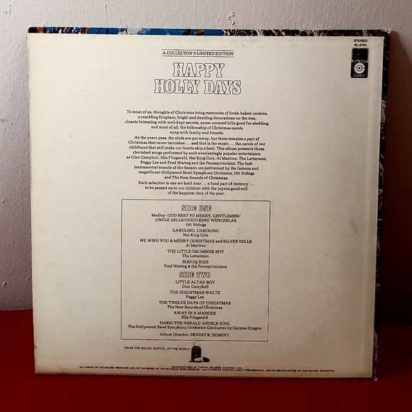 RARE, VINTAGE, 1961, SYLVANIA PRESENTS, HAPPY HOLLY DAYS L.P.!!! - Picture 2 of 8